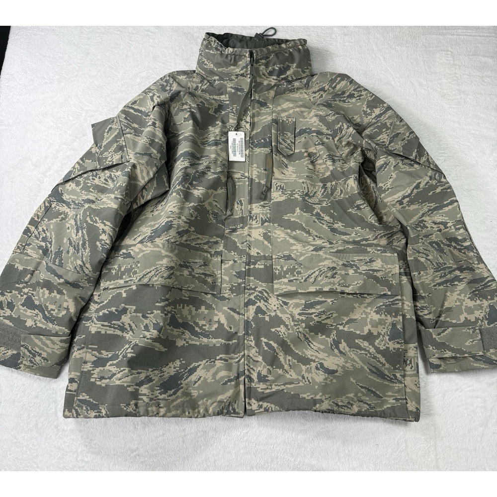US Air Force APECS Jacket Mens Large Regular Tiger Stripe ABU Hooded Tennier NWT